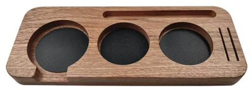 Rersduyt 51 mm Wooden Coffee Tamper Station Stand Coffee Portafilter Holder Presser Stand Espresso Distribution Lever Holder,C