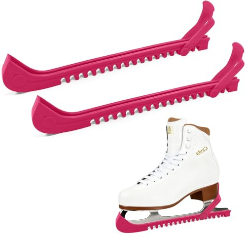 1 Paire Protège Lame Patin a Glace,Protection Patins a Glace pour Hockey Artistique,Protege Lames Patins à Glace Réglables pour Enfants Adultes (Rosa)