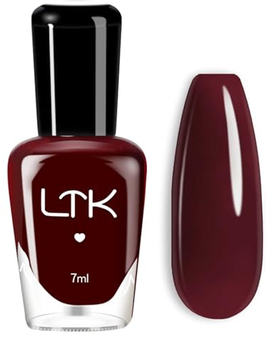 Burgundy Nail Polish - Deep Red Nail Varnish - Quick Dry Wine Red Cherry Red Nail Art Varnish - Vegan Nail Lacquer - Long Lasting Chip Resistant Manicure for DIY Home