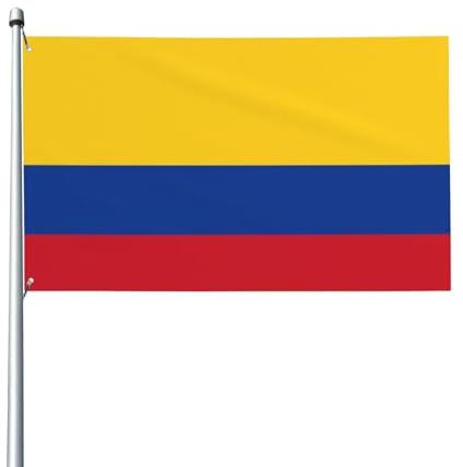 Drapeau de la Colombie. Drapeau de jardin extérieur 0,9 x 1,5 m, bannière en polyester imprimé vif, facile à accrocher pour terrasse, fête, camping