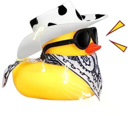 Cowboy Rubber Duck - Wild T Duck Figurine, Rodeoo Bath Toy | Funny Novelty Decoration for Bathroom Party Shelf Kids Adults Farmhouse Gag Ornament Collectible Ranch Display Country Western Gift