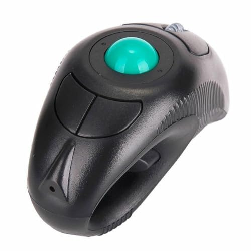 Alipis Souris sans Fil 24 Ghz Trackball Ergonomique Noire Contrôle Pouce Port USB Intégré Portable et Compatible PC Utilisation Confortable pour Ordinateur Portable Distance sans