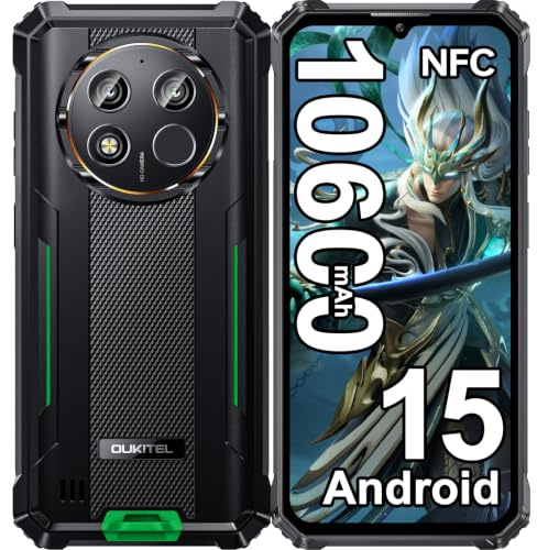 OUKITEL WP28E (2026) Móvil Irrompible, Batería 10600mAh Móvil Resistente | 8GB RAM+64GB ROM/1TB TF Movil Rugerizado, 6.52 HD Smartphone Android 15, Cámara 13MP, Dual 4G SIM/NFC/GPS/OTG/Face ID, Verde