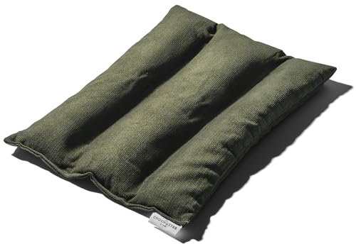 Coussin Emplâtre Chauffant La Lombaire en graines de lin - Bouillotte velours pour micro-ondes - Compresse chaud/froid - Soulage douleurs, lumbago, dos, épaules, règle - Fabriqué en France - 38x28 cm