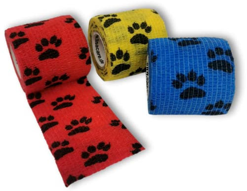 LisaCare Verband selbstklebend 5cm x 4,5m - Pflaster für Hunde - Haftbandage selbstklebend -Samsung Galaxy Y S5360 Hardcase Aztec 9 - Pflaster Tiere - 3er-Set mit Pfoten Motiv