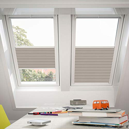 Orignal VELUX Plissee / Faltstore FHL Y45 1259S / Bedienart : Manuell / Farbe : Uni Sand / Fenstergröße : Y45 / Fenstertypen : VU, VL, VKU _17993