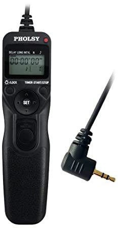PHOLSY C6 Timer Camera Remote Control Switch with Intervalometer Compatible with Canon R8 R6 R100 90D 250D 200D 850D; for Olympus E-M1X E-M1 II E-M1 III; for Fuji GFX100 XT3 XT4 XT5 XT30