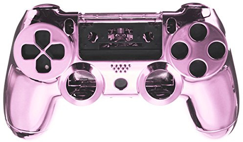 C-FUNN Chrome Skin Housing Protective Shell Case Cover For Sony Play Station 4 PS4 Controller - Pink