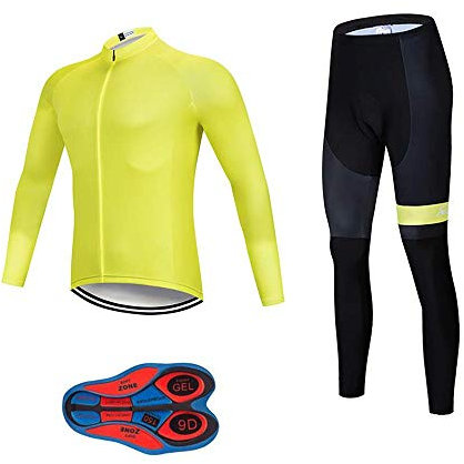 Moxilyn Fahrradtrikot für Herren, schnelltrocknend, Set mit Fahrradtrikot + Trägerhose mit 9D-Gel gepolstert MTB Reitbekleidung Kit - - XL = Höhe:5’6/5’9 Gewicht:165/180lbs
