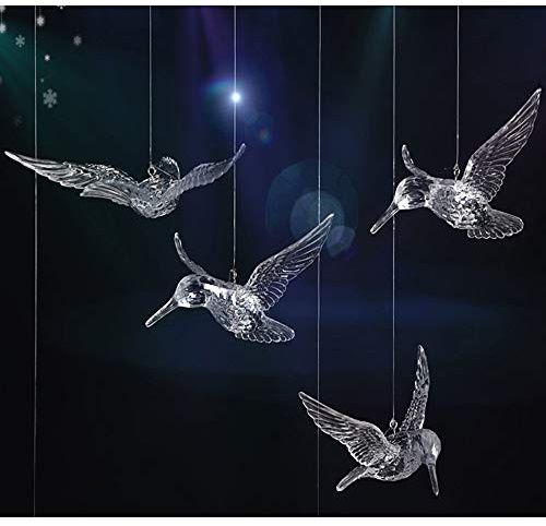 50 Stück Vogel Dekorationen Glas Hängende Ornamente für Ostern Baum, Weihnachten und Saisonale Dekor mit 295Ft Transparente Linie