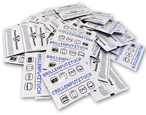 PandaCleaner Brillenputztücher mit Alkohol - Premium Brillengläser-Reinigung - Feuchttücher Brille 50/100/200 Stück (200 Stück)