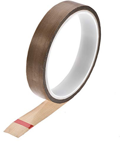 sourcing map Glasfaser ptfe Klebeband 18mm x 10m (Breite*Länge) Selbstklebend Dichtungsband Gewindedichtband Hitzebeständig Braun für Vakuummaschine Lebensmitteldichtung
