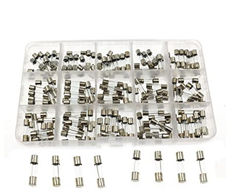 Feinsicherung Glassicherung Fuse Glasrohrsicherung 150 Stück Glas Sicherungen Sortiment 5 x 20 mm mit Aufbewahrungsbox