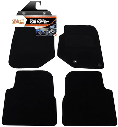 Fully Tailored Deluxe Car Mats to fit Peugeot 2008 (not electric models) 2020-onwards - 4 Piece - Black Carpet - Black Trim - Heavy Duty Heel Pad - 20-4415
