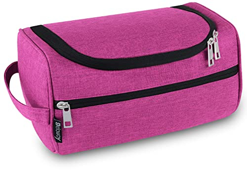 DELAWAY Kulturbeutel Herren & Damen [Design 2026] Kulturtasche zum Aufhängen Männer & Frauen - Waschtasche für Koffer und Handgepäck - Kosmetiktasche mit Kofferhalterung (Pink)