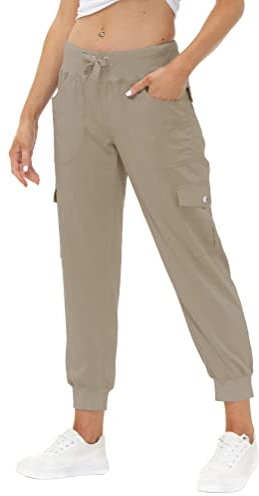 JINSHI Pantalones Mujer Cargo Pantalón Largo Trabajo Pant Deportivo Jogger Cintura Alta con Bolsillos