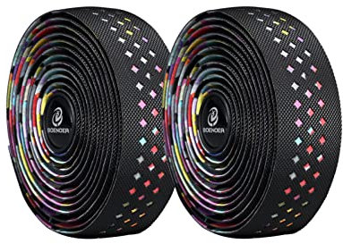 Boenoea Fahrrad Lenkerband PU rutschfest und Endstopfen (2er-Set) -235 cm x 3 cm - 2.5 mm Stärke Rennrad Lenkerband