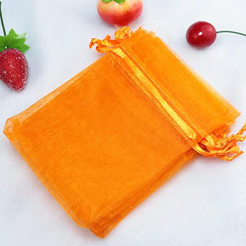 50 Stück 7 x 9 cm 9 x 12 cm 10 x 15 cm 13 x 18 cm 15 x 20 cm Transparente Organzabeutel Hochzeit Pralinenschachtel Verpackung Geburtstagsfeier Geschenkbox Verpackung-Orange,5x7cm