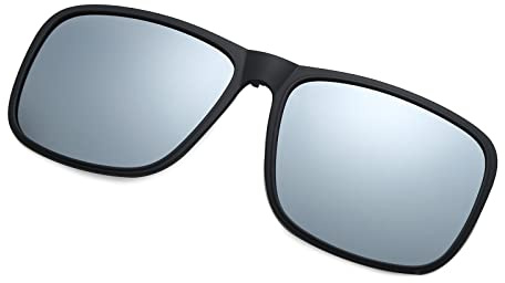 YAMEIZE Polarisierte Rechteckige Clip-On Sonnenbrille für - Damen Herren Trendy Flip-Up UV 400 Schutz Clip-On Anti-Glare-Brille Angeln Fahren Outdoor