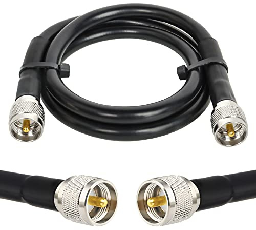 MOOKEERF Cavo coassiale CB RG213, cavo coassiale UHF maschio a maschio, 0,9 m, a bassa perdita RG-213, cavo antenna CB per radio Ham, radio VHF, misuratore SWR, analizzatore di antenna