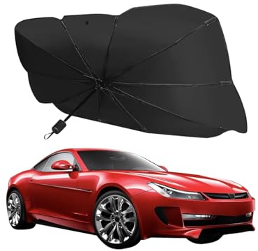 Voarge Pare-soleil de voiture pour pare-brise intérieur, SUV, camion, pare-brise avant, protection solaire, pour la plupart des voitures (140 x 80 cm)