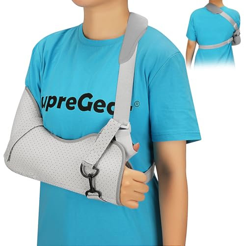 supregear Benda per Braccio per Immobilizzare la Spalla, Comodo Supporto Medico per la Cuffia dei Rotatori Fascia per Braccio Uomo/Donna per Lesioni alla Spalla, Ossa Rotte e Fratturate, Grigio, L