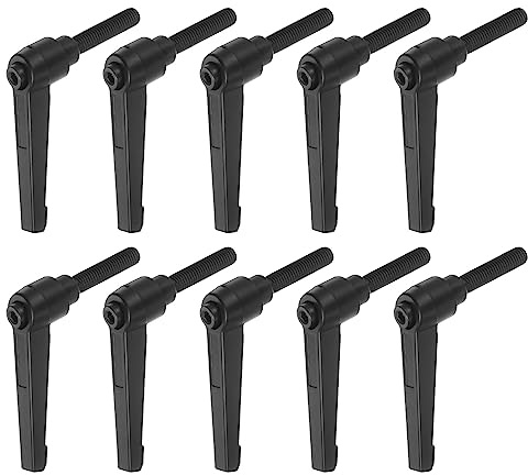 QUARKZMAN 10pcs Réglable Serrage Levier Poignées M8 x 40mm Noir | Goujon Boulon Boutons Rotatif, Homme Filetage Fileté, Vis Verrouillage Rapide, Libérer Cliquet Pousser Bouton Poignée