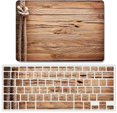 JZ Wood Grain Fall Für MacBook Air 15 with M2 (Models: A2941) Hartschalenkoffer mit Keyboard Cover Set - F