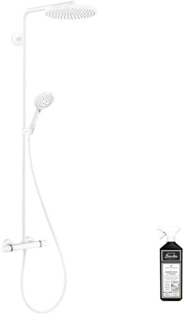 Colonne de douche thermostatique HANSGROHE Raindance Select S 240 blanc mat + nettoyant Briochin