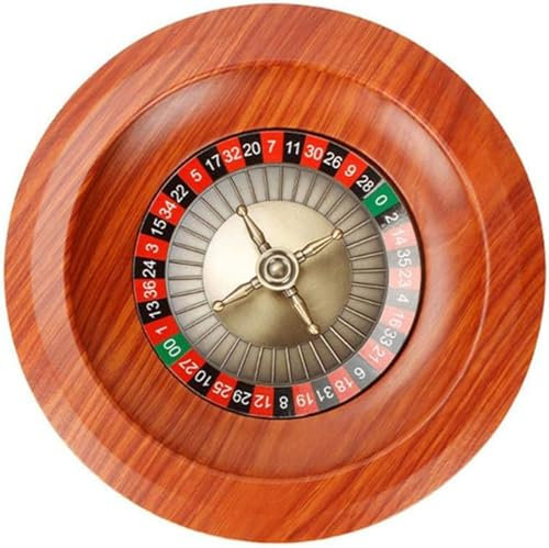 SchAan Russisches Roulette Aus Holz, Tischspiel Lotterie Plattenspieler Roulette Radsatz, Desktop-Unterhaltungsprodukte Plattenspieler Freizeit Tischspiele, Für Heimspielabend Oder Clubparty,Braun