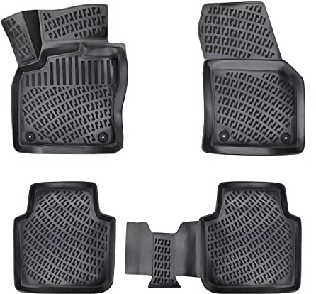 fussmattenprofi.com 3D Gummimatten Kompatibel mit Skoda ENYAQ iV Baujahr ab 2020 | Extra Hoher 5cm Rand Allwetter Auto Fussmatten I TPE Geruchlos rutschfest Fußmatten Zubehör