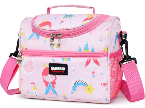 SAMERIO Small Lunch Bag Cute Cooler Lunch Box for Children Student Girls Boys Insulated Picnic Bags for School Camping