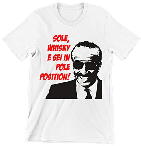 Incidiamo T-Shirt Maglietta Divertente Sole Whisky e Sei in Pole Position - Idea Regalo Uomo Taglie dalla S alla XXL