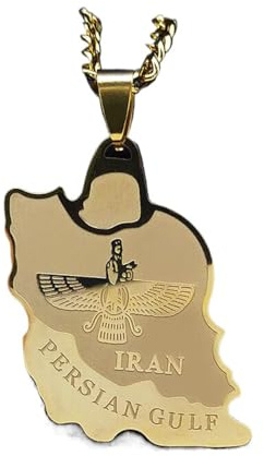Cernomal Neuartige Karte Des Iranischen Halskette – Einfarbige Tiermuster-Anhänger-Pullover-Kette, Beliebte Hip-Hop-Schmuck-Accessoires Für Männer Und Frauen, Geschenke, Gelb, Lang: 5