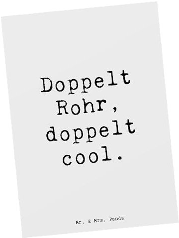 Mr. & Mrs. Panda Postkarte Spruch Fagott Doppelt Cool - Geschenk, Musik, Musikfans, Orchester, Holzblasinstrument, Musikliebhaber, Instrument, Kammermusik, Rohr, Geschenkideen, Musikschüler, Feier