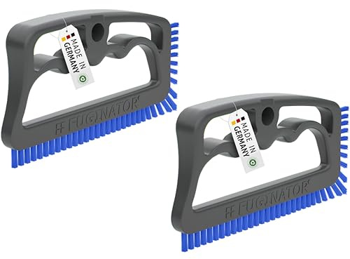 Paquete de cepillo para lechada Fuginator®, 2 cepillos en gris/azul, cepillo de limpieza para lechada, azulejos de pared y suelo - Cepillo práctico para azulejos