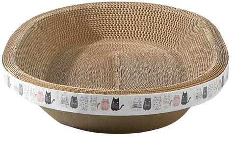 Tabla de rascar para gatos, rascador de gatos de forma ovalada de alta densidad, cama rascadora para gatos 2 en 1 para gatos que mueren y duermen. Poste para rascar muebles de interior, almohadilla