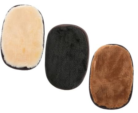 TOKIDNY Shoe Polish Polishing Gloves 3pcs Set Small Size Lamb Wool Feel Leather Boot Shining Buffing Cleaning Glove for Shoe Care