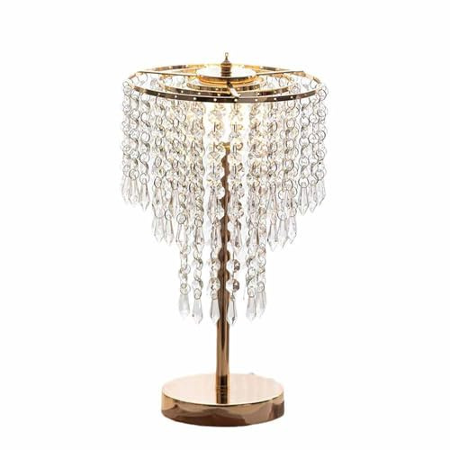 Jadssox Kristall-Tischlampe, goldene Nachttischleuchte, postmoderne Schreibtischlampe, Schlafzimmer-Säulen-Tischlampen, dekorative Nachttischleuchten für Mädchen, Schlafzimmer, Wohnzimmer, Büro