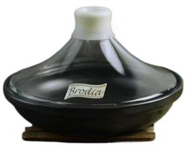 Tagine Pot for Cooking,Glass Cover Ceramic Cone-Shaped Lid, High-Quality Cookware, Non Stick Chemical Free Tagine Pot Moroccan for Cooking