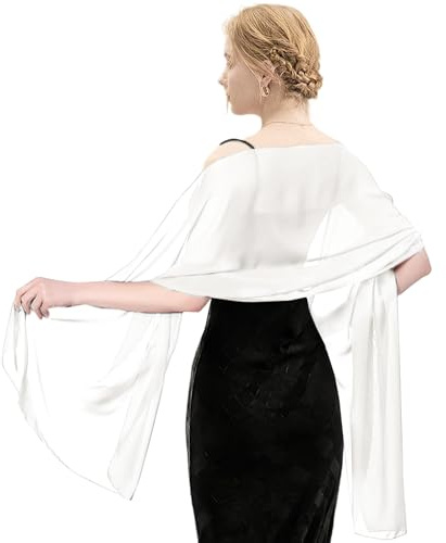 dellyy Étole pour Femme, Étole Mariage, Chale Femme Mariage, Étole Femme pour Soirée, Étole Mousseline pour Mariage D’Été Soirée Cérémonie