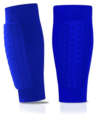 1 Paire de Protège-Tibias de Ski, Protège Tibia Foot Enfant, Protections de Football Anticollision Cellulaire, Fit Conforms to The Leg, Shin Pads Cover for Sports Bleu