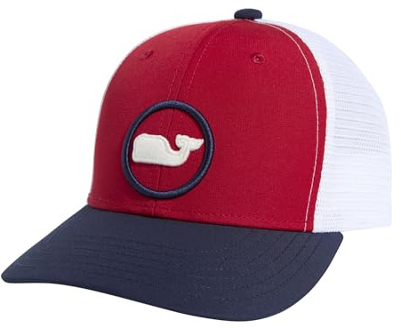 vineyard vines Boys Whale Dot Performance Trucker Hat Baseball Cap, Lighthouse Red, One Size
