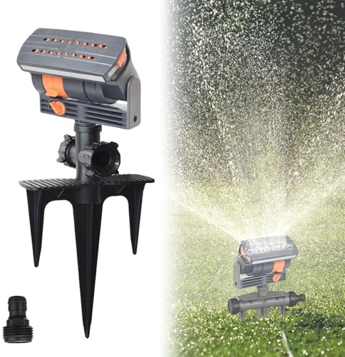 16 Loch viereckregner,rasenbewässerung oberirdisch,rasensprenger mit erdspieß,Garten Sprinkler,Lawn Sprinkler 16 Holes with Ground Needle 90 m² Lawn Sprinkler Large Areas Fan Spray Adjustable
