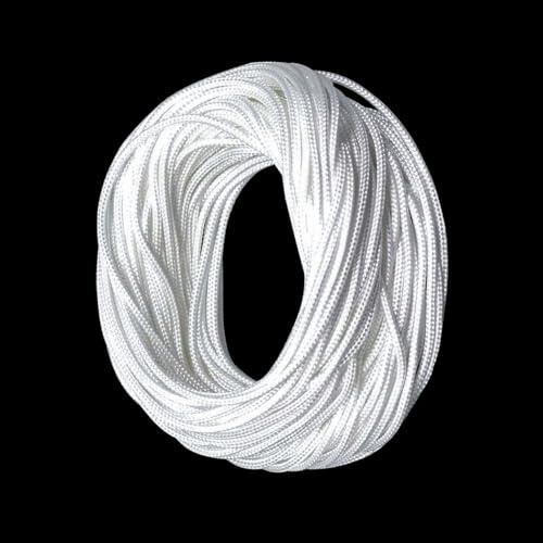 20 Mtrs Nylon Cord - 2mm White Blind String Line for Curtain Lacing Replacement, Picture Wire Hanging, Multifunction Rope Canvas
