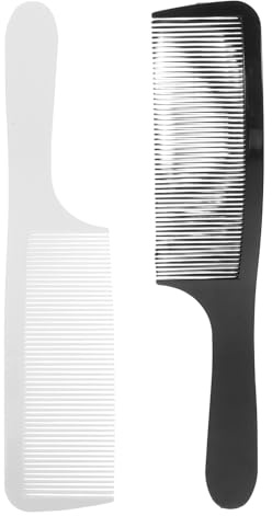 DECORNIJIA Pettine da Curvo Professionale 2 Pezzi in Polimero per Taglio Chioma Uomo Denti Arrotondati Adatto per Salone e Uso Professionale