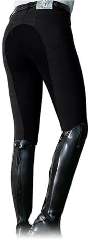 GIYXHU Ridbyxor Ridbyxor dam vardaglig stretch cykling leggings ryttare hästsport smala byxor, Svart, L