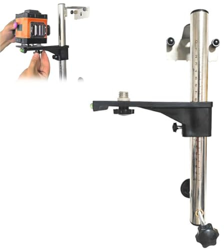 Adjustable Laser Level Wall Mounting Bracket, Height Multi-Functional Laser Holder Rotating Leveling Support Stand with Marked Scale for DIY Construction Installation