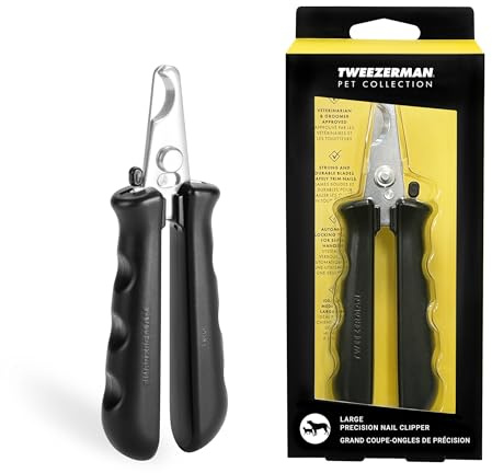 Tweezerman Grand coupe-ongles pour chien et chat, tondeuse à ongles professionnelle manuelle pour chat et chien avec poignée ergonomique