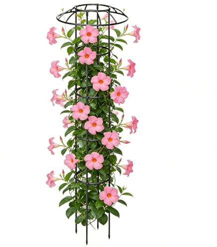 Graticcio per Piante da Esterno,Supporto Verticale Decorativo per Piante Rampicanti | Graticcio a Fungo con Cima Fiorita - per Vite Rosa Ortaggi Cetriolo Ortensie Pothos